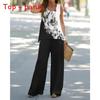 Summer Girl Sleeveless Top And Tall Pants Set With Polyester Print For Casual Wear
