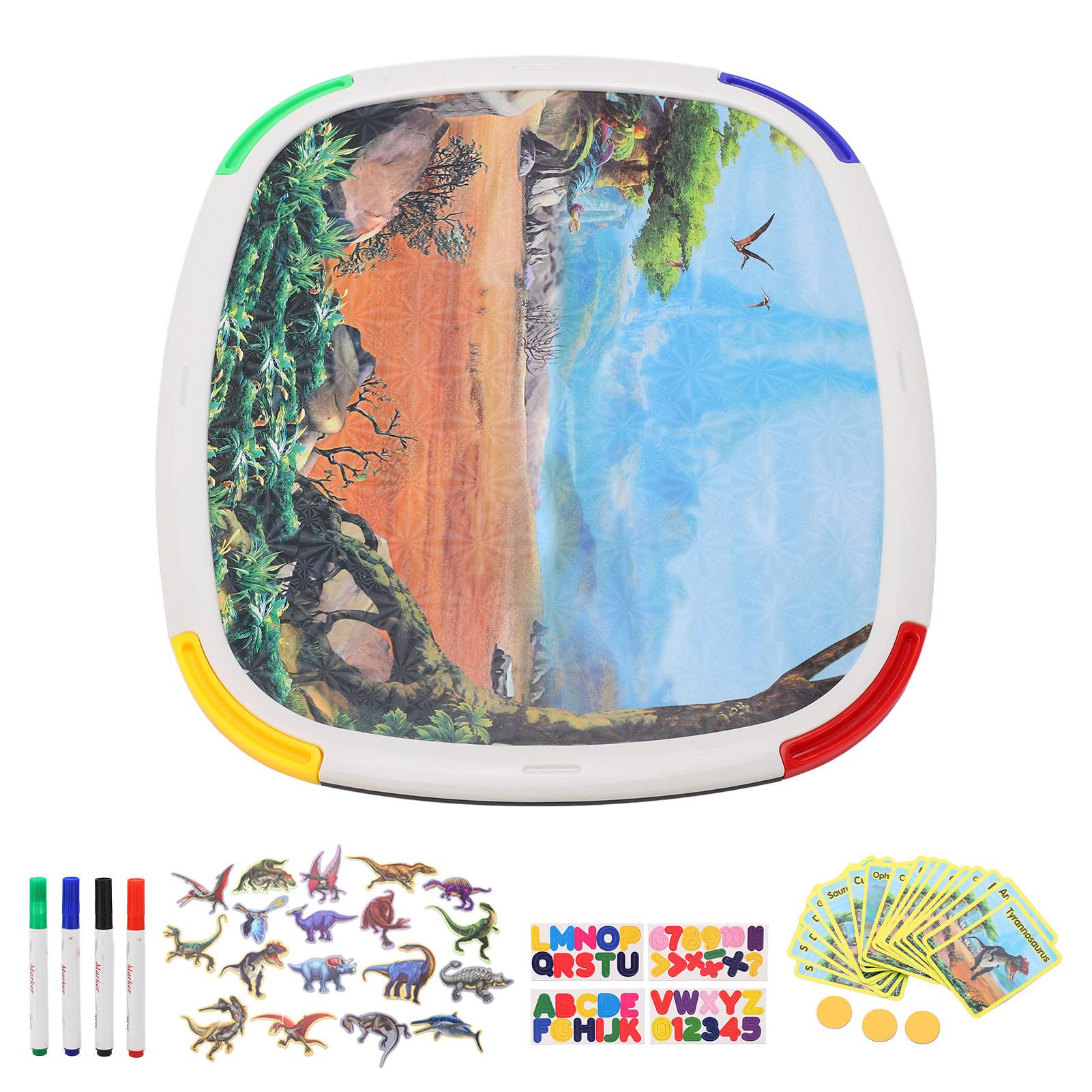 Magnetic Puzzle Board Dinosaur Style Stimulate Imagination Safe Durable Plastic Magnetic Drawing Board for Kids Above 3