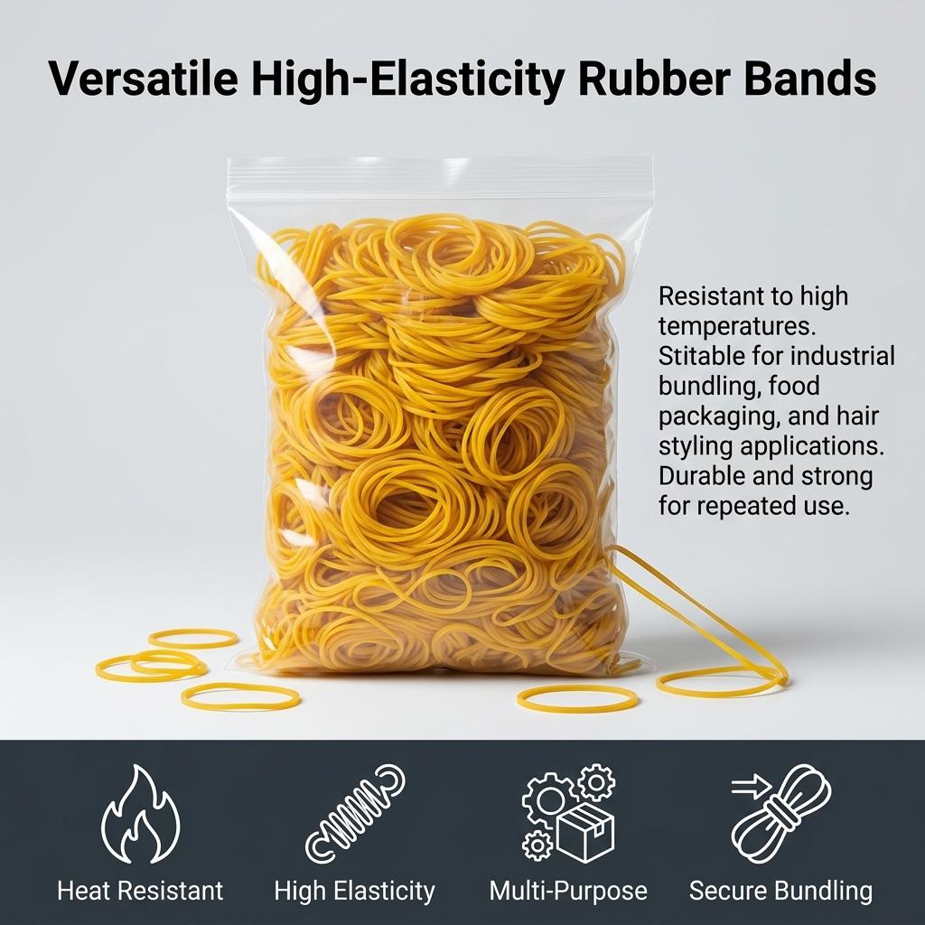 Yellow High-Elasticity Heat Resistant Rubber Bands For Industrial Use