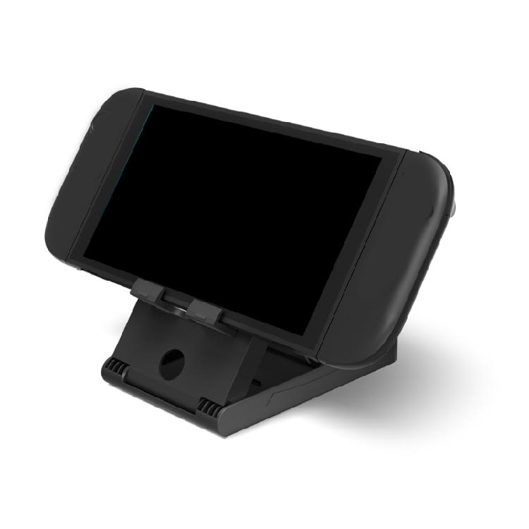 Foldable Stand for Handheld Game System or Small Tablet, Angled Desk Support, Cable Opening and Gentle Contact Areas for Travel Use