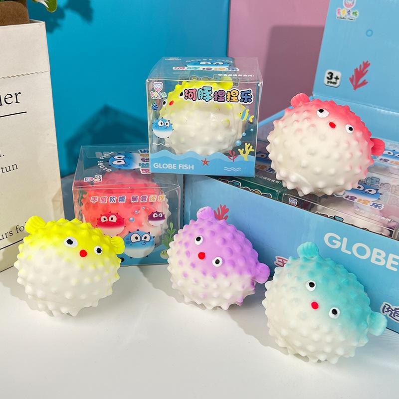 Schattige Grappige Ronde Kogelvis Knijpspeeltje Stressverlichting Vingertop Speeltje Stressbal Friemel Speelgoed Kinderspeelgoed Kawaii Kogelvis Babycadeau