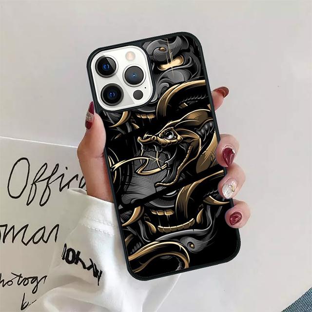 Samurai Japanese Warrior Mask Helmet Phone Case Cover for iPhone 17 Air 16 15 14 13 11 12 Pro Max Plus Coque