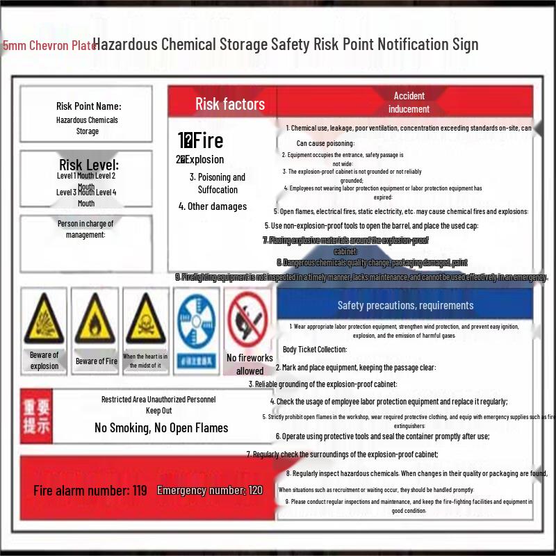 Hawitt Hazardous Chemical Storage Warning Sign