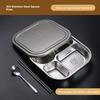 304 Food Grade Stainless Steel Meal Plate Divided with Lid Adult Three Compartment Lunch Box School Student Fast Food Plate