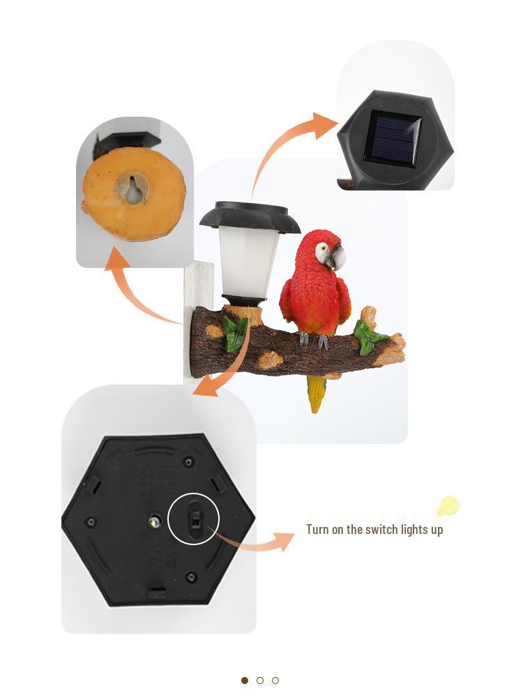 Solar LED Courtyard Lights: Tree Hanging Koala, Owl, and Parrot Garden Ornaments