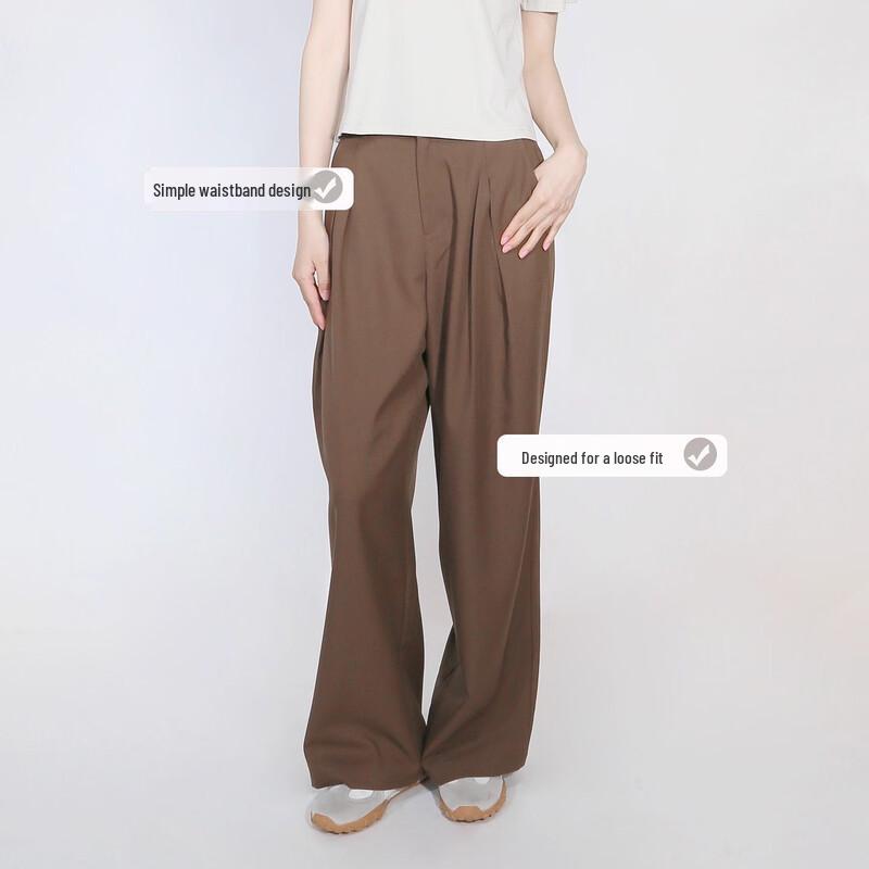 Sweet Basil Women's Loose Straight-Leg Casual Trousers