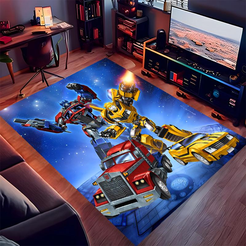 Bumblebee and Optimus Prime Printed Absorbent Washable Carpet, Non-Slip Bathroom Mats, Kitchen Rugs, Yoga Mat,Living Room Entrance, Camping Picnic Rug