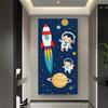 Fantasy Space Astronaut Rocket Kids Birthday Party Decorations Background Supplies Cartoon Cosmic Planet Photography Backdrop