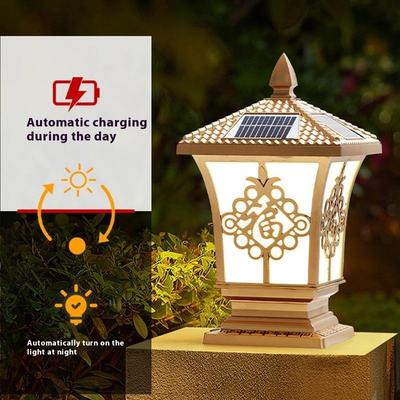 Solar Stigma Lamp Led Waterproof Outdoor Courtyard Doorstack Garden Fence Decor Villa Gate Pillar Wall Lamp Landscape