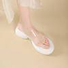 Krazing Pot Mules Natural Leather PVC Peep Toe Thick Heels Summer Shoes Size 42 Platform Women Sandals