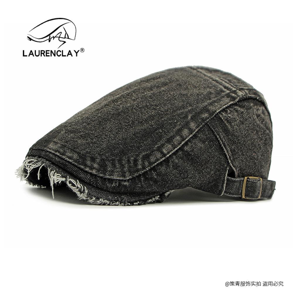 

Четыре сезона выстиранный джинсовый берет женский личность уличный тренд старая кепка британский ретро шляпа вперед Adjustable чёрный