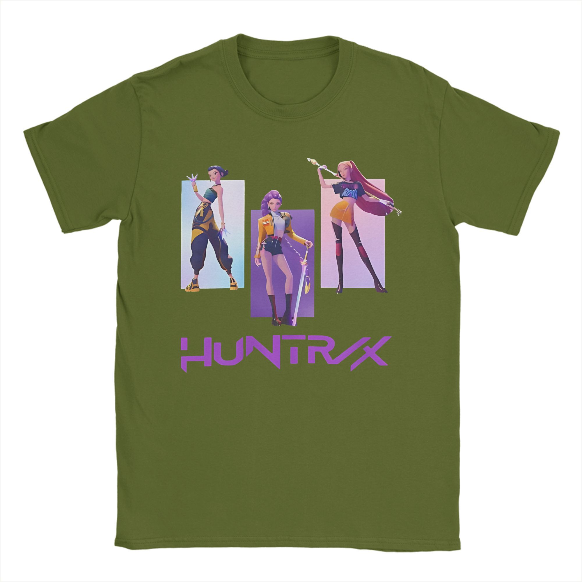 

Men Women Huntrix Kpop Demon Hunters Shirt Pure Cotton Printed T-Shirt Clothing Outfits 4XL