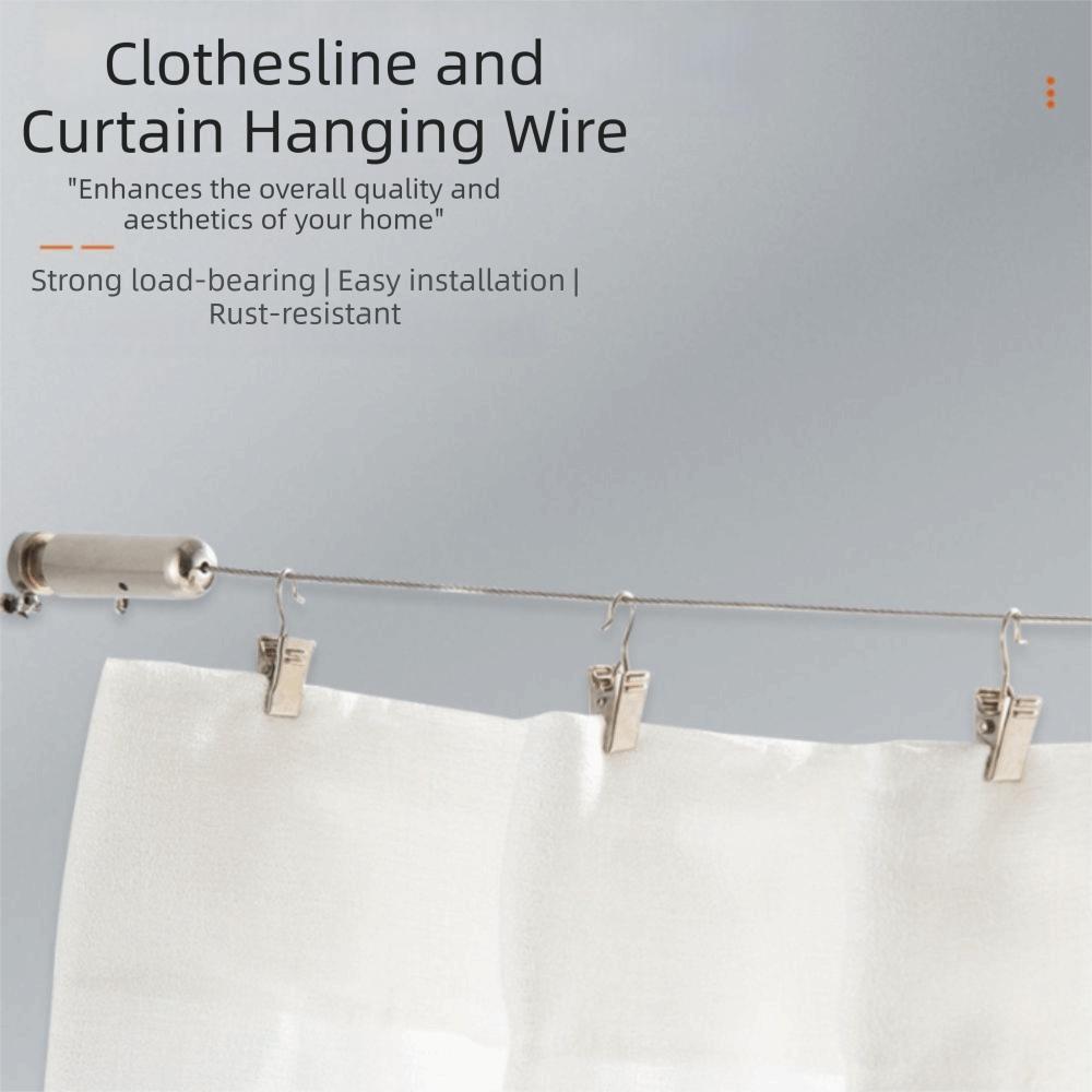 Balkonmontage Einziehbare Wäscheleine 304 Edelstahl Edelstahldraht Fotoaufhängung