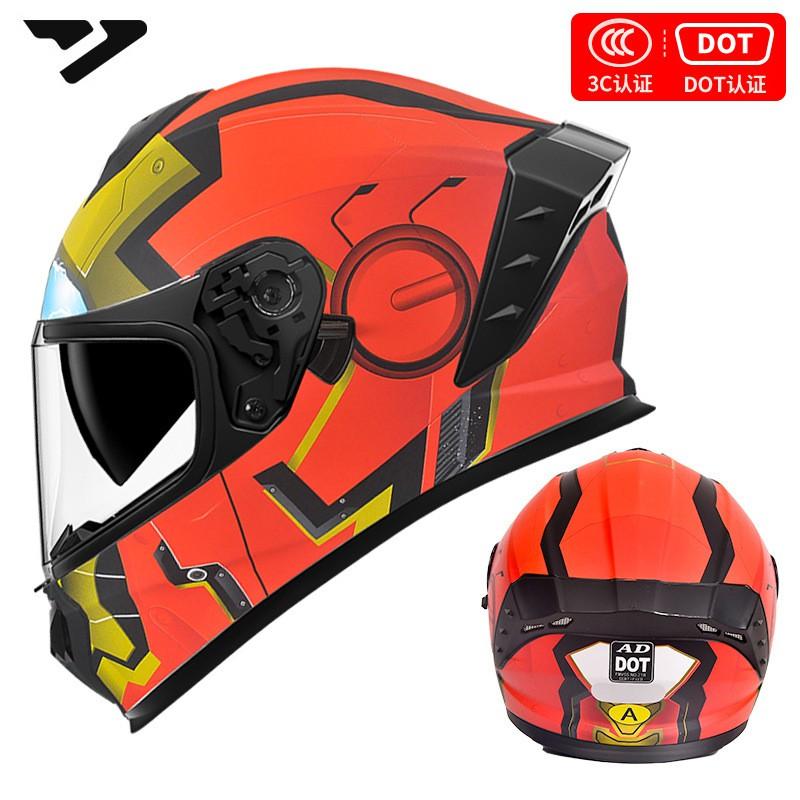 DOT 3C Certified Full Face Motorcycle Helmet Men Women All-Season Riding Safety Gear With Multiple Visor Options