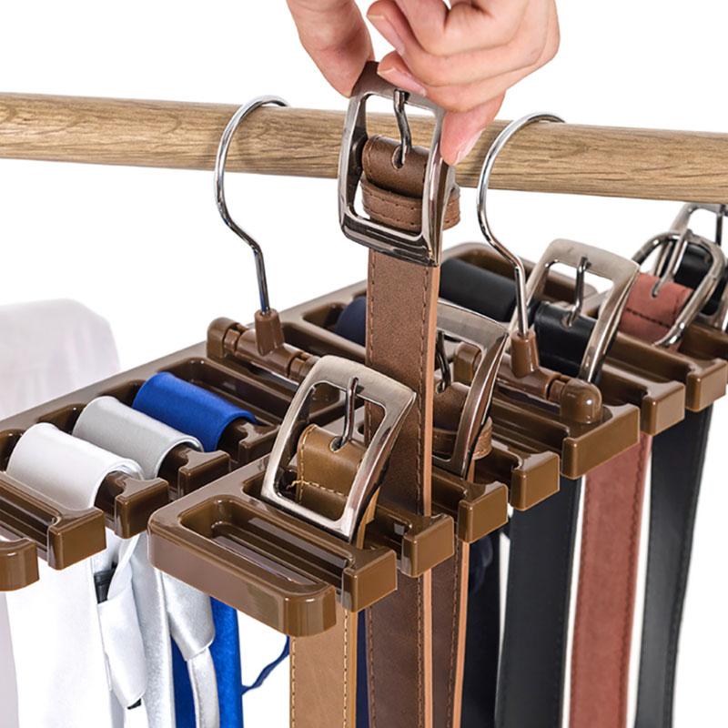 10 Card Slots Belt storage rack Belt arrangement storage rack Multi-functional tie scarf silk scarf bow tie hanger hook