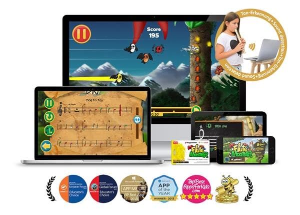 Bogenreiter Soprano Recorder for Elementary School Fun Learning German Manufacturer with 100 Years of History Students, Games, (Baroque Style,