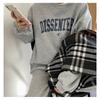 Thin Sweatshirt for Women Autumn Clothes New Korean Version Round Neck Letter Printed Loose Student Top Coat for Women