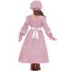 Floral Colonial Pioneer Girl Dress Pink Blue Victorian Long Dress with Apron