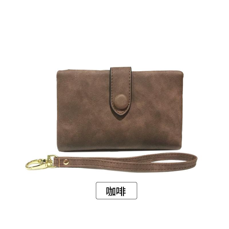 

Новый матовый кошелек для женщин, короткий кошелек большой вместимости, милый студенческий женский кошелек с несколькими отделениями для карт кофейный