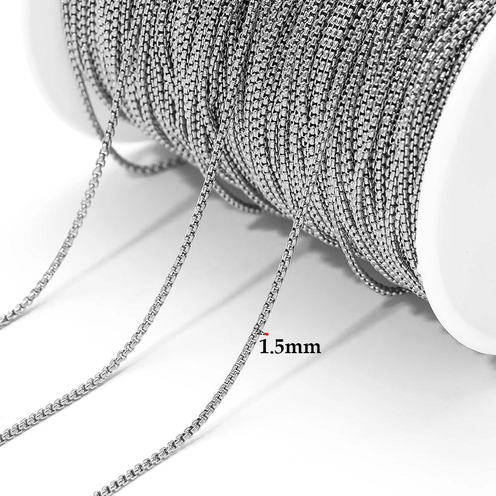 

2 Meters Stainless Steel Gold Rolo Box Chain for DIY Jewelry Making Necklace Findings Bracelet Supplies Handmade Crafts in Bulk