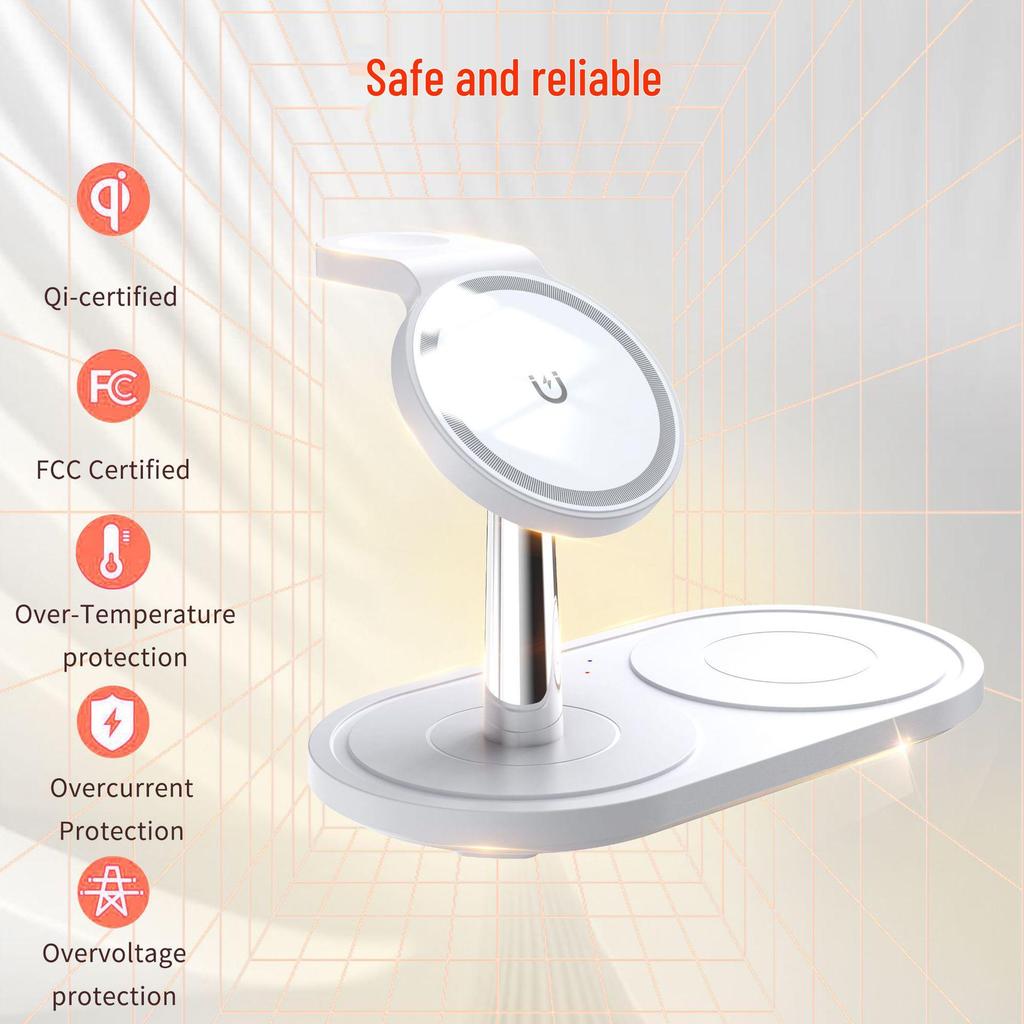 Magnetic 3-in-1 Wireless Charger for Apple Phone and Watch