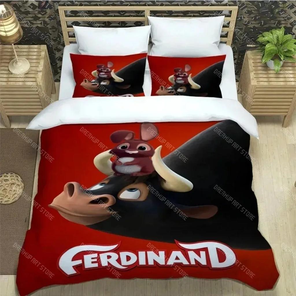 Cartoon Ferdinand Bettwäsche-Sets 3D-Druck Nina Lupe Angus Bettbezug Kissenbezug Für Kinder Erwachsene Jungen Mädchen Geschenke