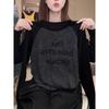 Korean Style Fashionable Age-Reducing Cotton Letter-Print Long-Sleeve T-Shirt for Women, New Autumn Slim-Fit Top for Women