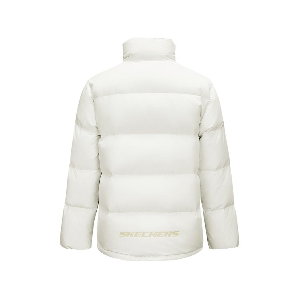 Skechers Teflon Three-Proof Duck Down Warm Windproof Waterproof Oil-Resistant Short Down Jacket Unisex outerwear White L324U108-0074