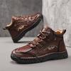 Men's High-top Leather Boots Casual Sneakers Outdoor Shoes