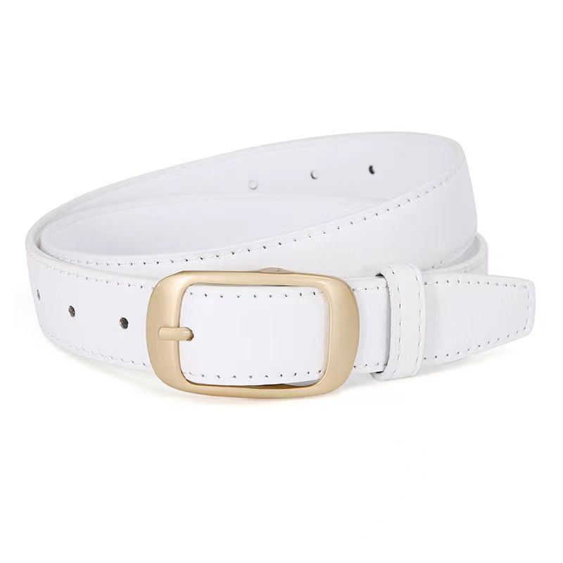 

Classic Leather Womens Belt 2024 Timeless Design Pin Buckle For Denim In Colors Versatile белый
