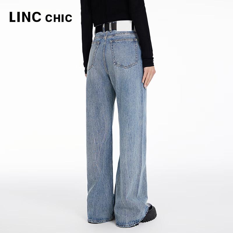 Jin Yujie Women's High-Waist Lightweight 100% Cotton Straight Jeans