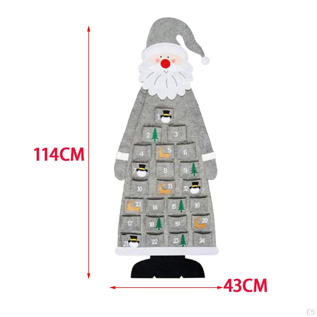 Festive Santa Claus Advent Calendar - Handcrafted Hanging Gift for Kids and Office Decor