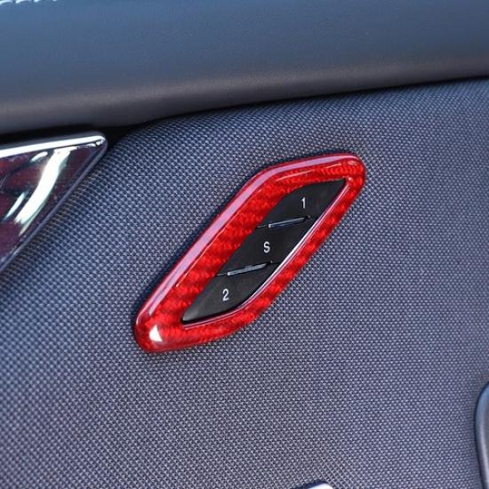 Red Carbon Fiber Seat Memory Switch Cover For Maserati Ghibli Quattroporte 14-22