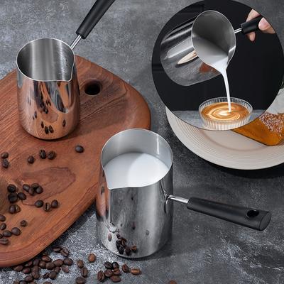 Coffee Milk Frothing Pitcher Jug Latte Art Cup 304 Stainless Steel Long Handle Double-sided Scale High Quality Coffee Utensils