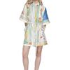 Women's Clothing, New Spring Models In Europe, America, Fashionable Personalized Color Matching Holiday Casual Lace-up Dress