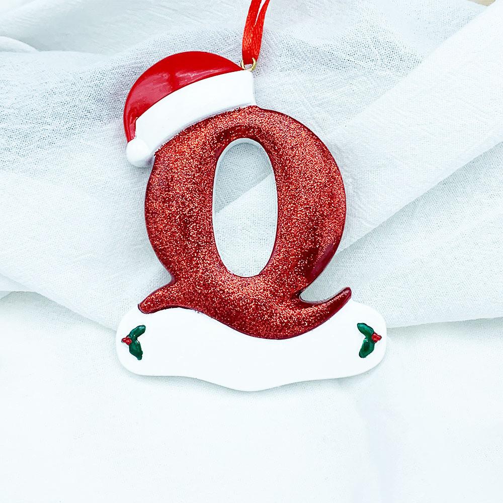 Beautifully Handpainted Crafted Resin Christmas Ornaments With 26 Alphabet Letters A To Z For Decor Stylish