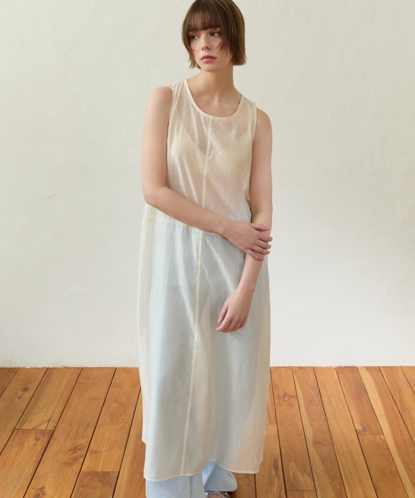 WIOE Refresh Seethrouh Dress_Cream