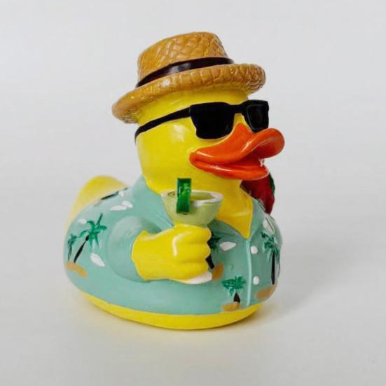 Yousheng Summer Beach Duck Figurine, Vacation Duck with Sunglasses, Weather-Resistant Compact Resin Ornament for Indoor Outdoor Garden Party
