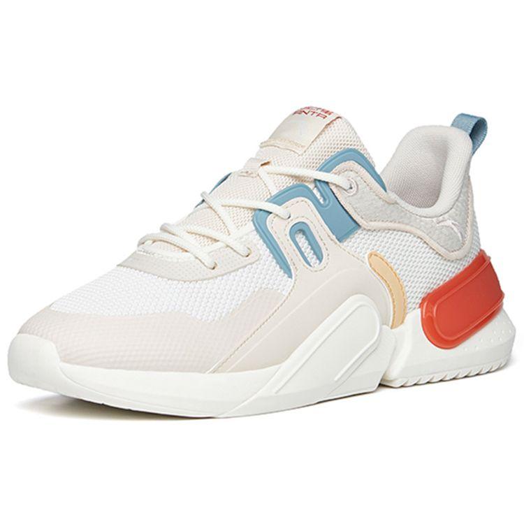 Anta Magic Cube Fabric Synthetic Leather Shock Absorbing Non-Slip Wear-Resistant Low-Top Casual Shoes Men Casual Shoes Gray White 112228800-3