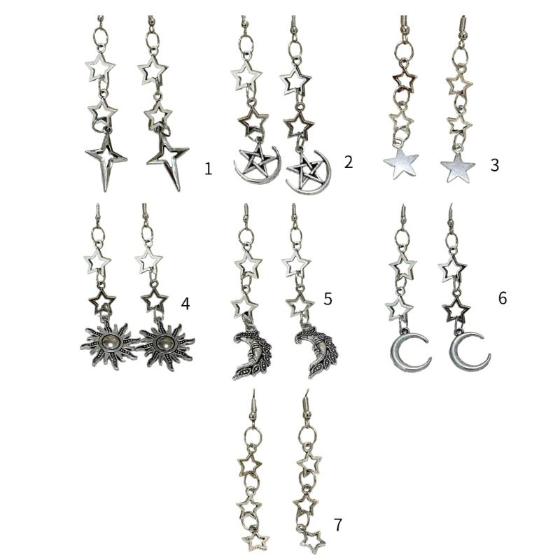 Sweet Cool Dangle Earrings Simple Hollow Star Pendant Drop Earrings Statement Jewelry Fashion Small Hoop Earrings