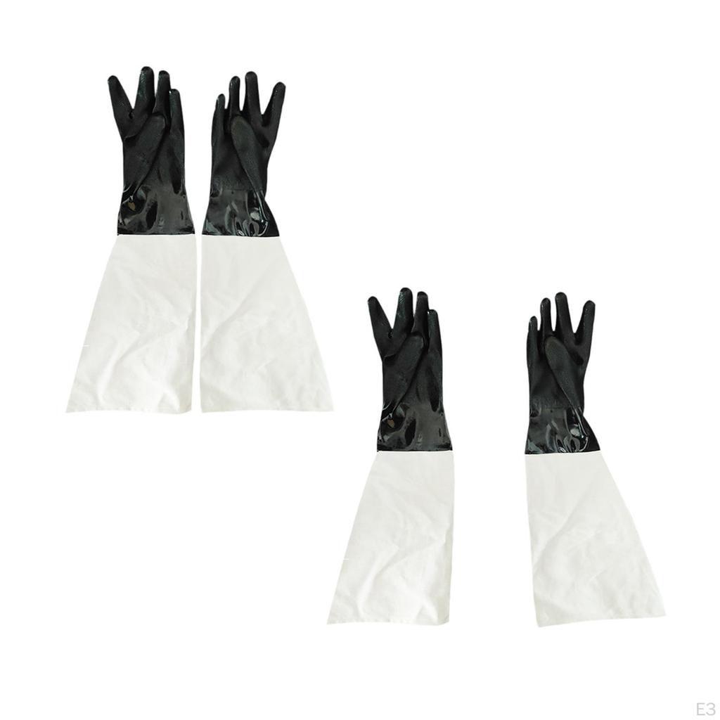60cm Canvas Gummihandschuh für Sandstrahlarbeiten und Chemikalienarbeiten