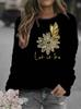 Butterfly Print Women's Round Neck Hoodie