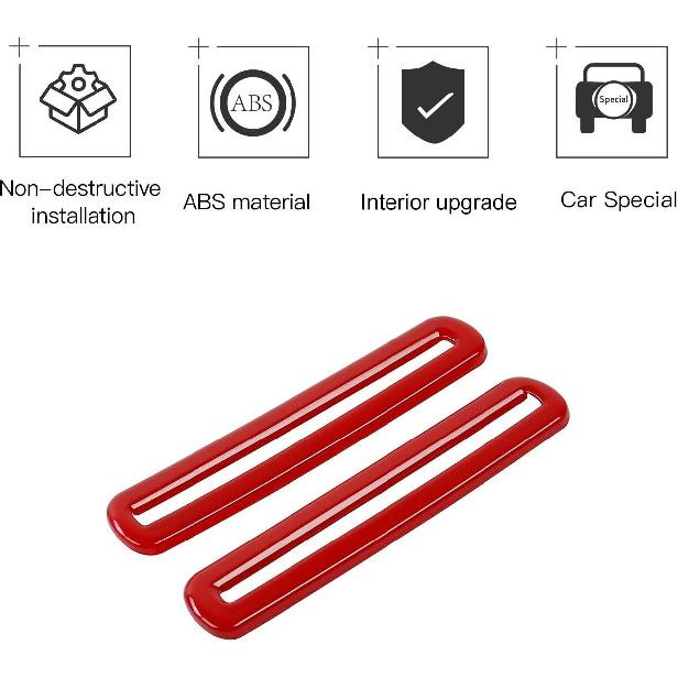 Interior Door Vent Cover Trim for Dodge Challenger 2015-2020 Interior Accessories (Red)