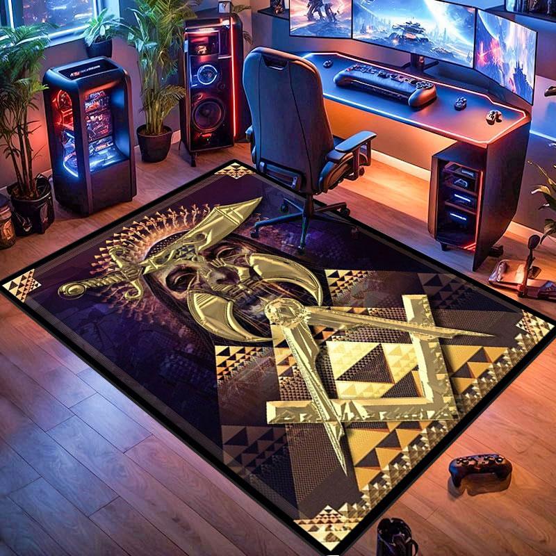 Freemason symbol rug, suitable for living room, bedroom, game room, computer room and home décor.
