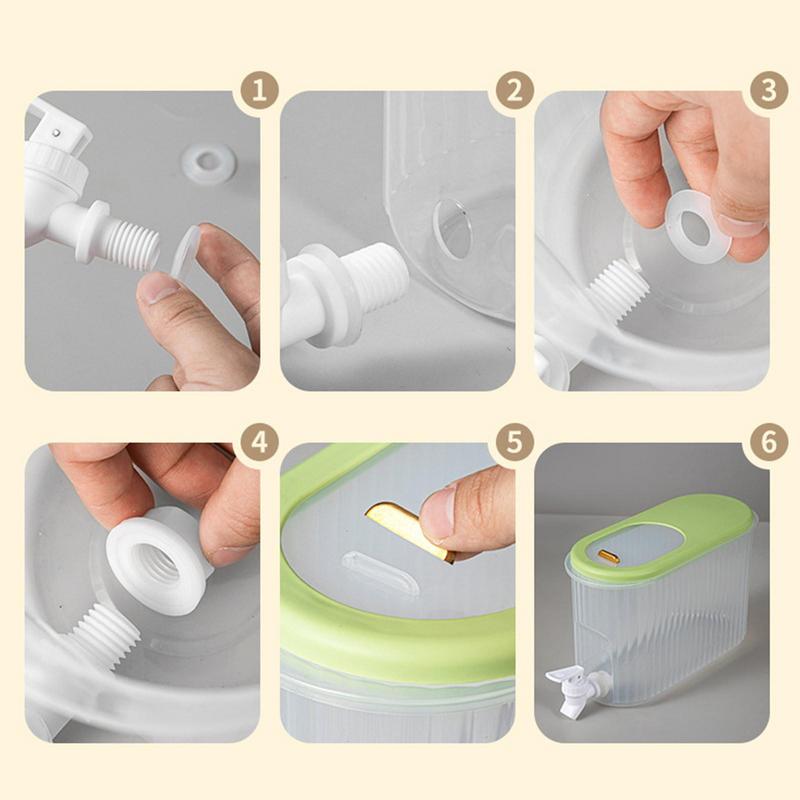 4L Large-capacity Cold Water Bucket With Faucet For Fridge Juice Beverage Drink Dispenser Jug Home Party Iced Tea Lemonade Cold