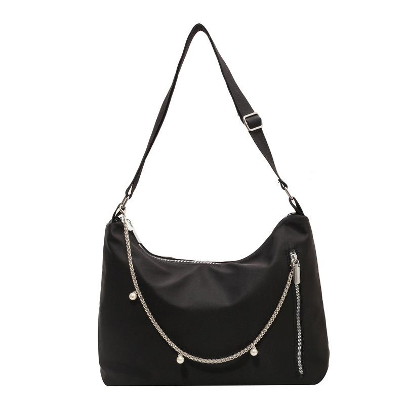 

Нейлонова сумка на ланцюжку. Жіноча сумка на плече великої місткості чорний