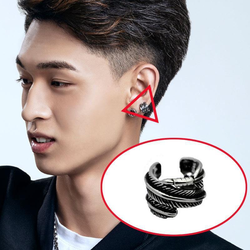 Boucles d'oreilles et manchettes d'oreille circulaires minimalistes unisexes coréennes hip-hop en acier titane