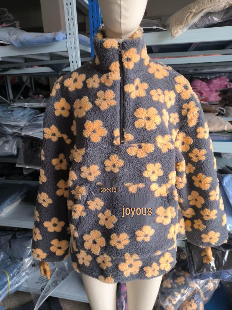 Felpa Pullover Calda in Pile da Donna Europea e Americana Autunno/Inverno 2025
