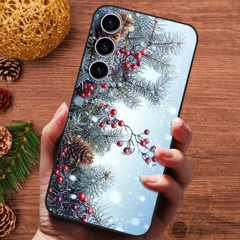 Vánoční malovaný kryt pro Samsung Galaxy S25 Ultra S25Plus Pouzdro Silikonové Měkké Fundas Pro Samsung S25 Plus Kryt telefonu s 25