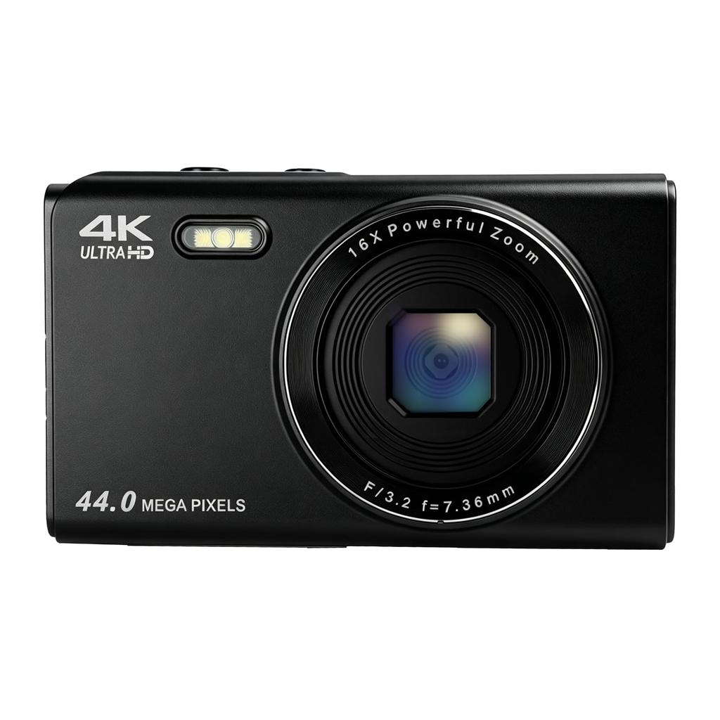 Digital Camera Video Compact Digital Camera Toy Camera Kids Camera 16x Zoom Autofocus Smartphone Transfer Selfie Light Vlog YouTube Webcam 64GB Card